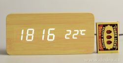 Digitální LED dřevěné hodiny SYSTEMAT WOODOO CLOCK s budíkem světlé dřevo