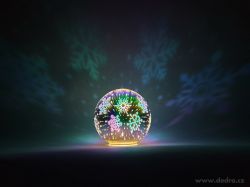 3D svítící LED koule, stojací s barevnými 3D efekty