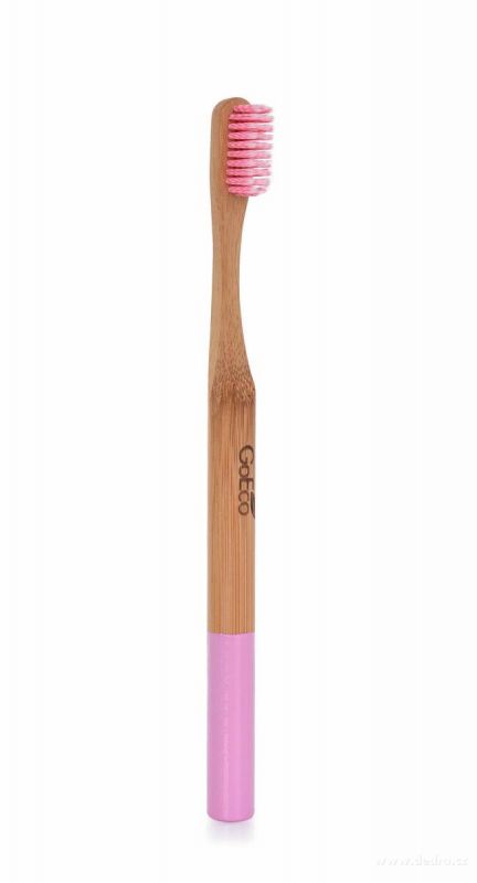 Dedra Zubní kartáček GoEco BAMBOO z bambusu s velmi měkkými štětinkami, pastelově růžový