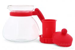 Dedra SKLENĚNÁ KONVICE, červená,1500 ml