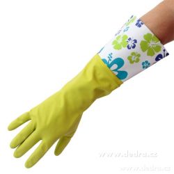 FLOWER dlouhé úklidové rukavice s vysokou manžetou