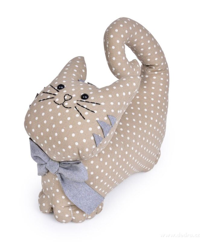 Dveřní textilní zarážka ve tvaru kočky