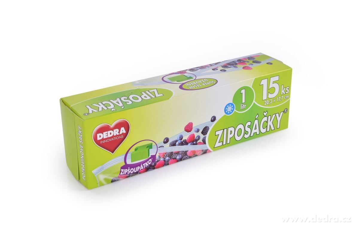 Dedra ZIPOSÁČKY® 15 ks, opakovatelně použitelné sáčky na potraviny