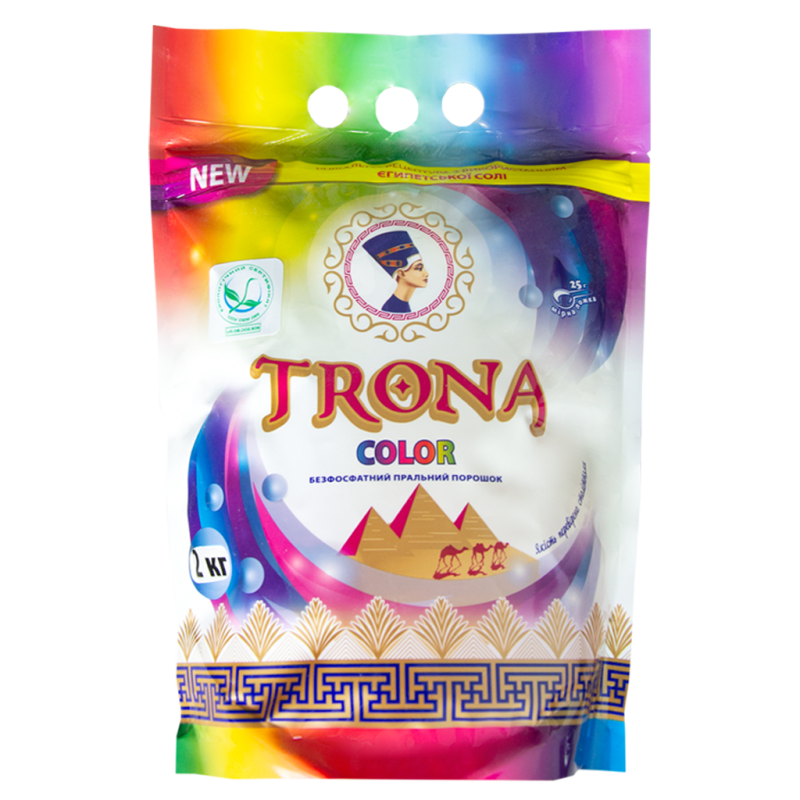 Trona prací prášek Color 2kg - universální bezfosfátový prací prášek na barevné prádlo. Polymer Ukrajina