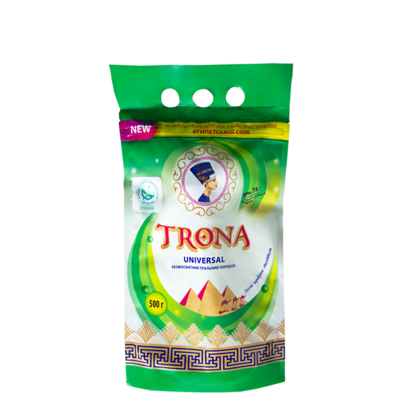 Trona prací prášek Universal 0,5kg - bezfosfátový prací prášek na bílé i barevné prádlo Polymer Ukrajina