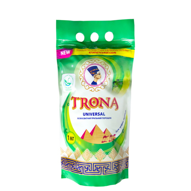 Trona prací prášek Universal 1kg - bezfosfátový prací prášek na bílé i barevné prádlo Polymer Ukrajina