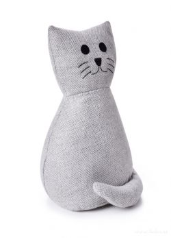 Dveřní textilní zarážka ve tvaru sedící kočky