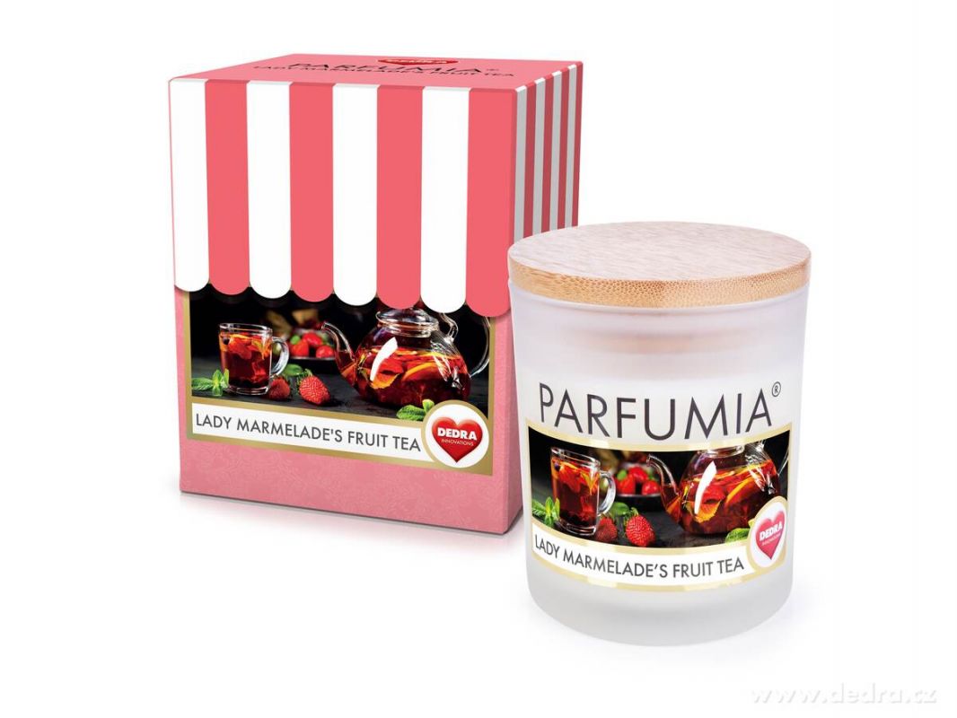 PARFUMIA® sójová vonná EKO svíce pečený čaj LADY MARMELADE’S FRUIT TEA 250ml