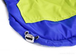 3v1 prošívaná bunda, kšíry a vodítko v jednom pro pejsky, zeleno-modrá