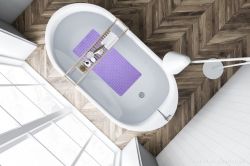 Protiskluzová podložka do vany a sprchy s přísavkami 78x35cm, fialová