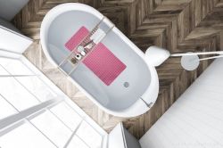 Protiskluzová podložka do vany a sprchy s přísavkami 78x35cm, pastelově růžová