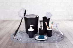 DEDRA 6 dílný koupelnový set z odolného plastu černý
