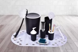 DEDRA 6 dílný koupelnový set z odolného plastu černý