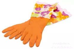 FLOWER dlouhé úklidové rukavice s vysokou manžetou