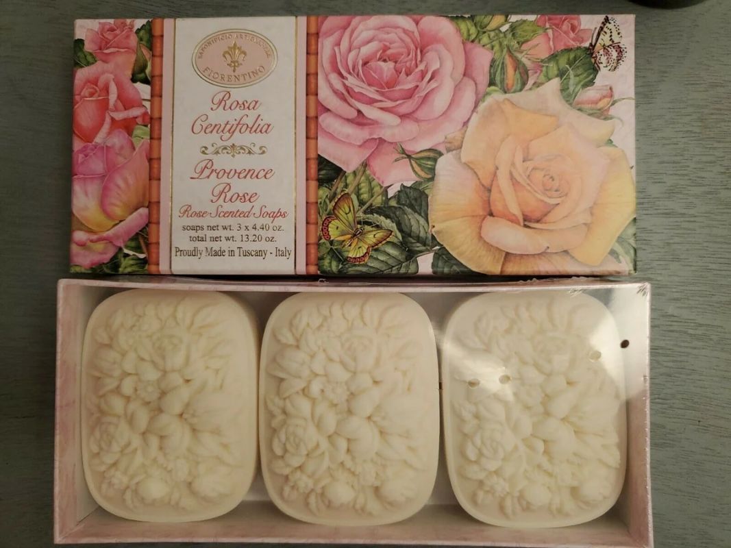Ručně balená mýdla Rose 3x125 g Saponificio Artigianale Fiorentino