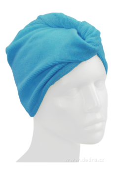 DEDRA - Ručník turban na mokré vlasy - tyrkysový